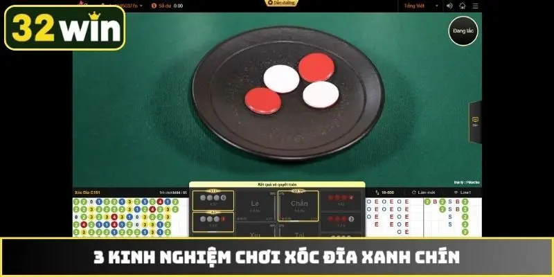 3 kinh nghiệm chơi xóc đĩa xanh chín