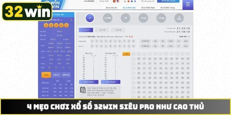 4 mẹo chơi xổ số 32WIN siêu pro như cao thủ